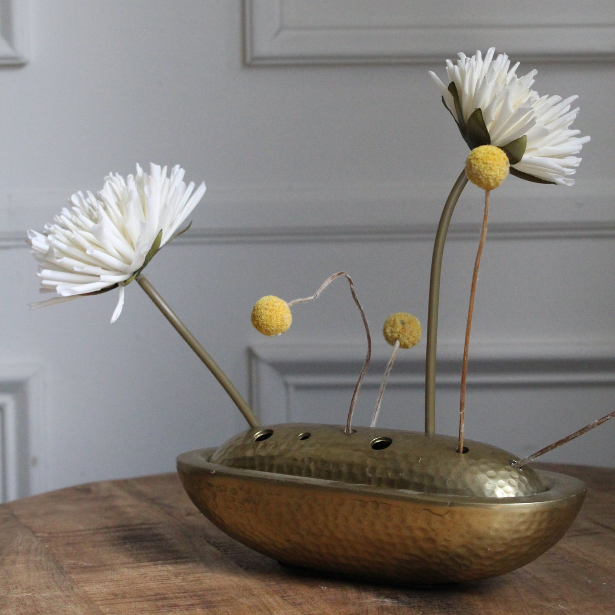 Florero base dorado