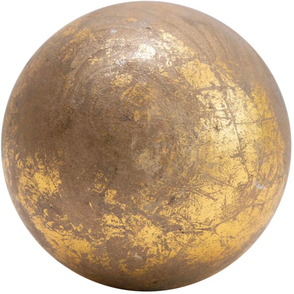 Esfera de madera + hoja de oro
